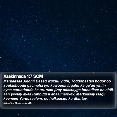 Xaakinnada 1:7 SOM Bible Verse Image