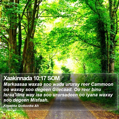 Xaakinnada 10:17 SOM Bible Verse Image