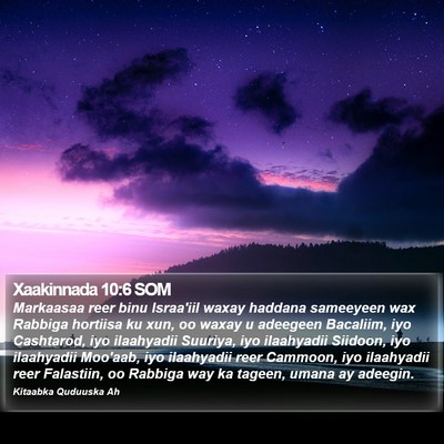 Xaakinnada 10:6 SOM Bible Verse Image