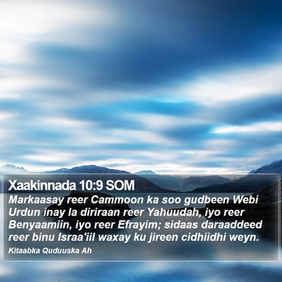 Xaakinnada 10:9 SOM Bible Verse Image