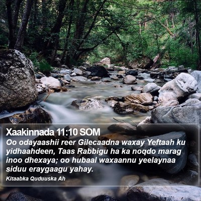 Xaakinnada 11:10 SOM Bible Verse Image