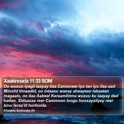 Xaakinnada 11:33 SOM Bible Verse Image