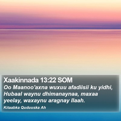 Xaakinnada 13:22 SOM Bible Verse Image