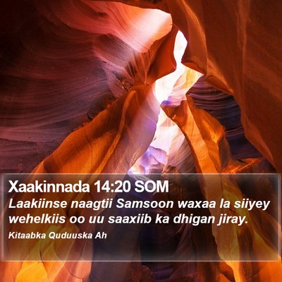Xaakinnada 14:20 SOM Bible Verse Image