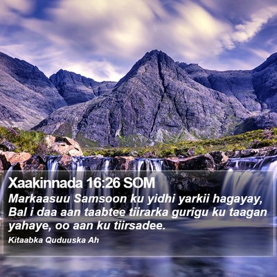 Xaakinnada 16:26 SOM Bible Verse Image
