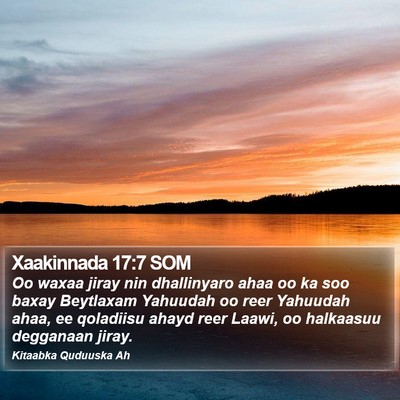 Xaakinnada 17:7 SOM Bible Verse Image