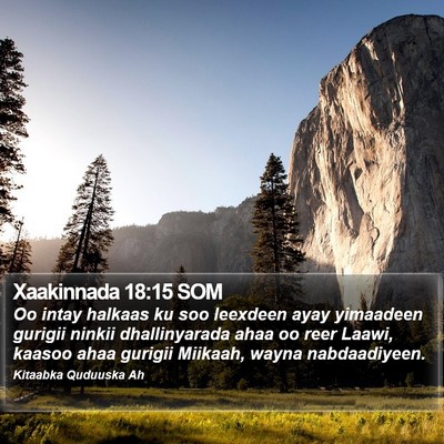 Xaakinnada 18:15 SOM Bible Verse Image