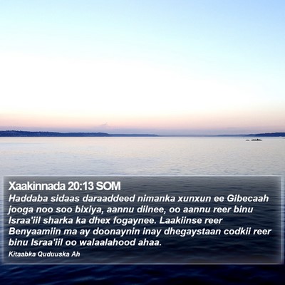 Xaakinnada 20:13 SOM Bible Verse Image