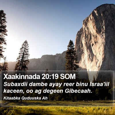 Xaakinnada 20:19 SOM Bible Verse Image