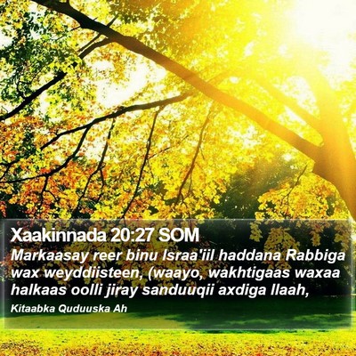 Xaakinnada 20:27 SOM Bible Verse Image