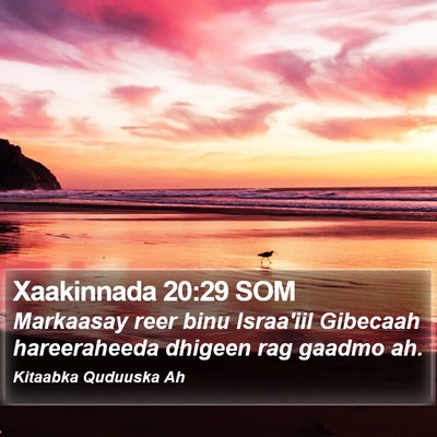 Xaakinnada 20:29 SOM Bible Verse Image