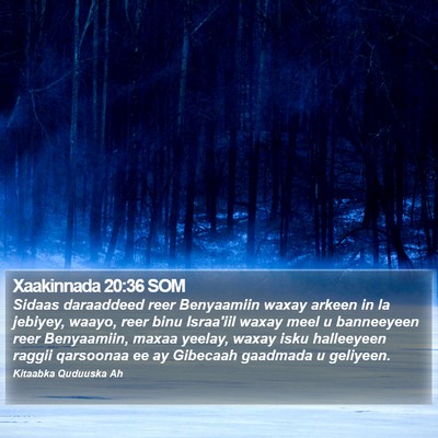 Xaakinnada 20:36 SOM Bible Verse Image