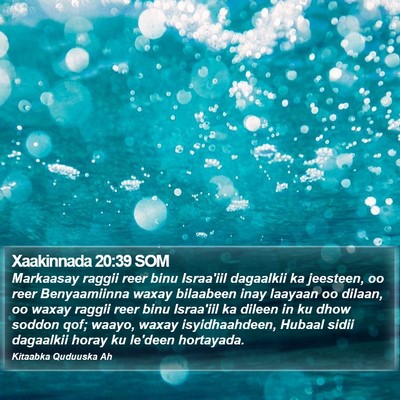 Xaakinnada 20:39 SOM Bible Verse Image