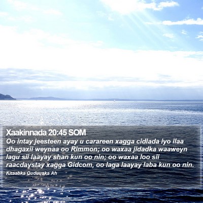 Xaakinnada 20:45 SOM Bible Verse Image