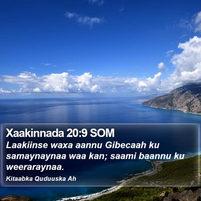 Xaakinnada 20:9 SOM Bible Verse Image