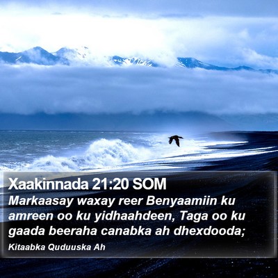 Xaakinnada 21:20 SOM Bible Verse Image