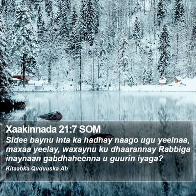 Xaakinnada 21:7 SOM Bible Verse Image