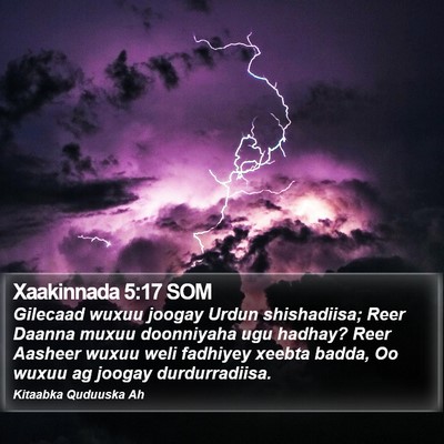 Xaakinnada 5:17 SOM Bible Verse Image