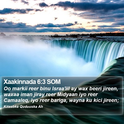 Xaakinnada 6:3 SOM Bible Verse Image