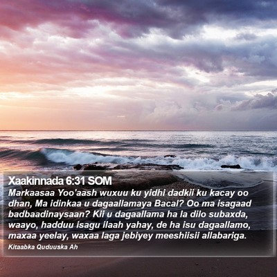 Xaakinnada 6:31 SOM Bible Verse Image