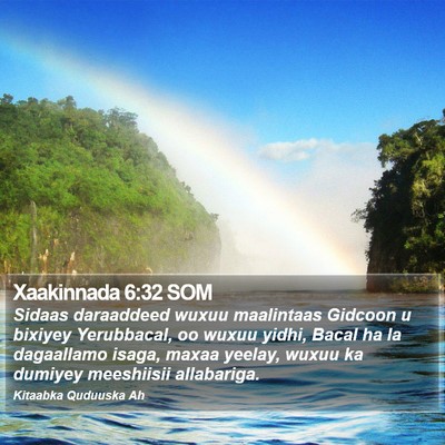 Xaakinnada 6:32 SOM Bible Verse Image