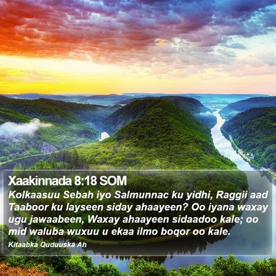 Xaakinnada 8:18 SOM Bible Verse Image