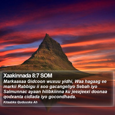 Xaakinnada 8:7 SOM Bible Verse Image