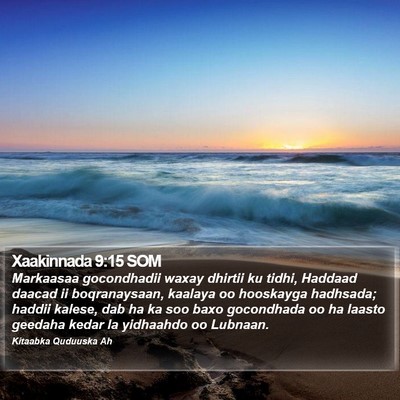 Xaakinnada 9:15 SOM Bible Verse Image