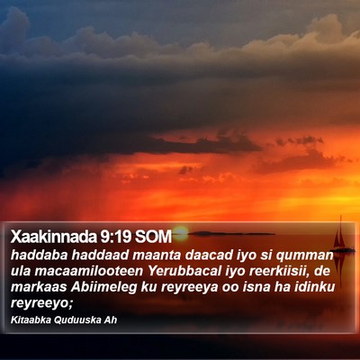 Xaakinnada 9:19 SOM Bible Verse Image
