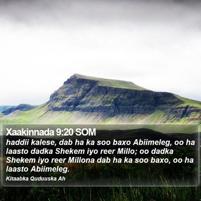 Xaakinnada 9:20 SOM Bible Verse Image