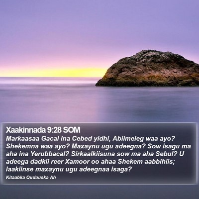 Xaakinnada 9:28 SOM Bible Verse Image