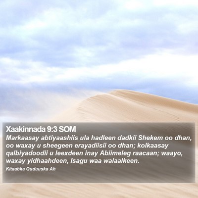 Xaakinnada 9:3 SOM Bible Verse Image