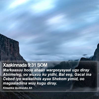 Xaakinnada 9:31 SOM Bible Verse Image