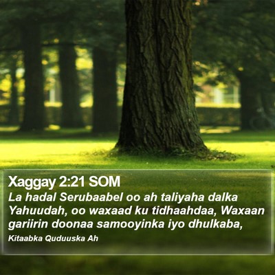 Xaggay 2:21 SOM Bible Verse Image