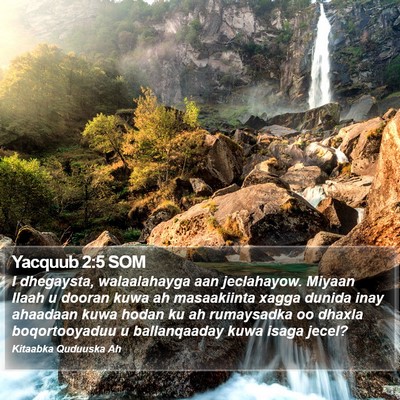 Yacquub 2:5 SOM Bible Verse Image