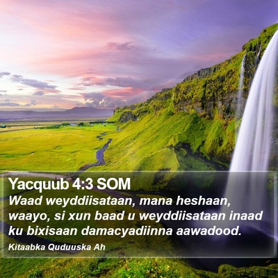 Yacquub 4:3 SOM Bible Verse Image