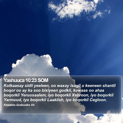 Yashuuca 10:23 SOM Bible Verse Image