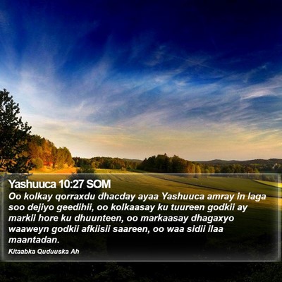 Yashuuca 10:27 SOM Bible Verse Image