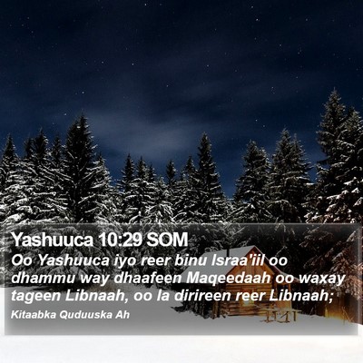 Yashuuca 10:29 SOM Bible Verse Image