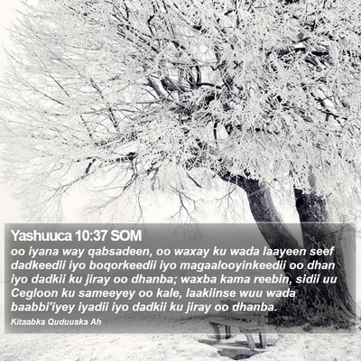 Yashuuca 10:37 SOM Bible Verse Image