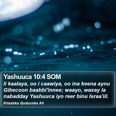 Yashuuca 10:4 SOM Bible Verse Image