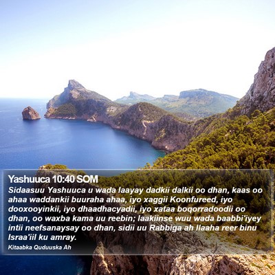 Yashuuca 10:40 SOM Bible Verse Image