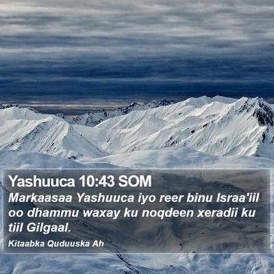 Yashuuca 10:43 SOM Bible Verse Image