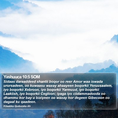 Yashuuca 10:5 SOM Bible Verse Image