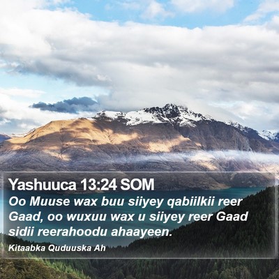 Yashuuca 13:24 SOM Bible Verse Image