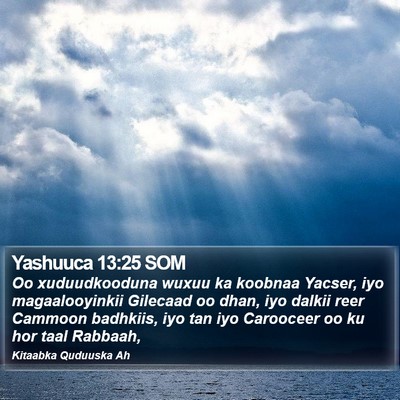 Yashuuca 13:25 SOM Bible Verse Image