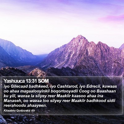 Yashuuca 13:31 SOM Bible Verse Image