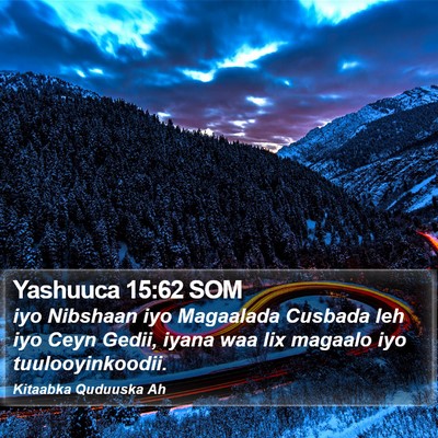 Yashuuca 15:62 SOM Bible Verse Image