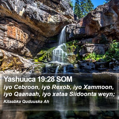 Yashuuca 19:28 SOM Bible Verse Image