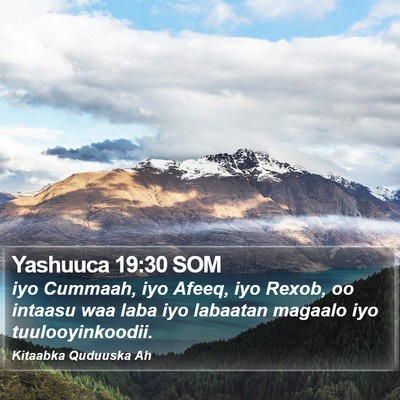 Yashuuca 19:30 SOM Bible Verse Image